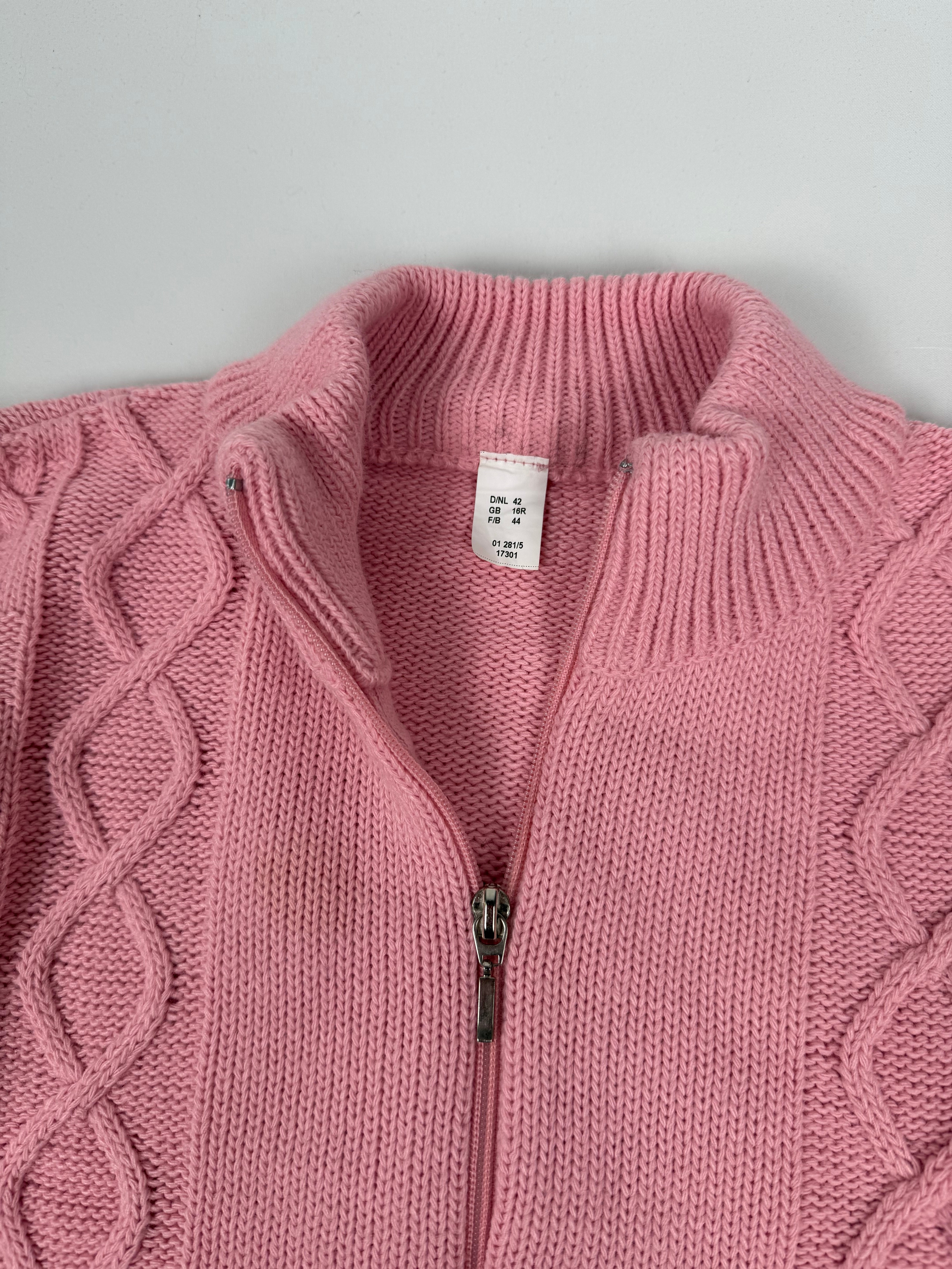 Pink zip up cardigan (XL)