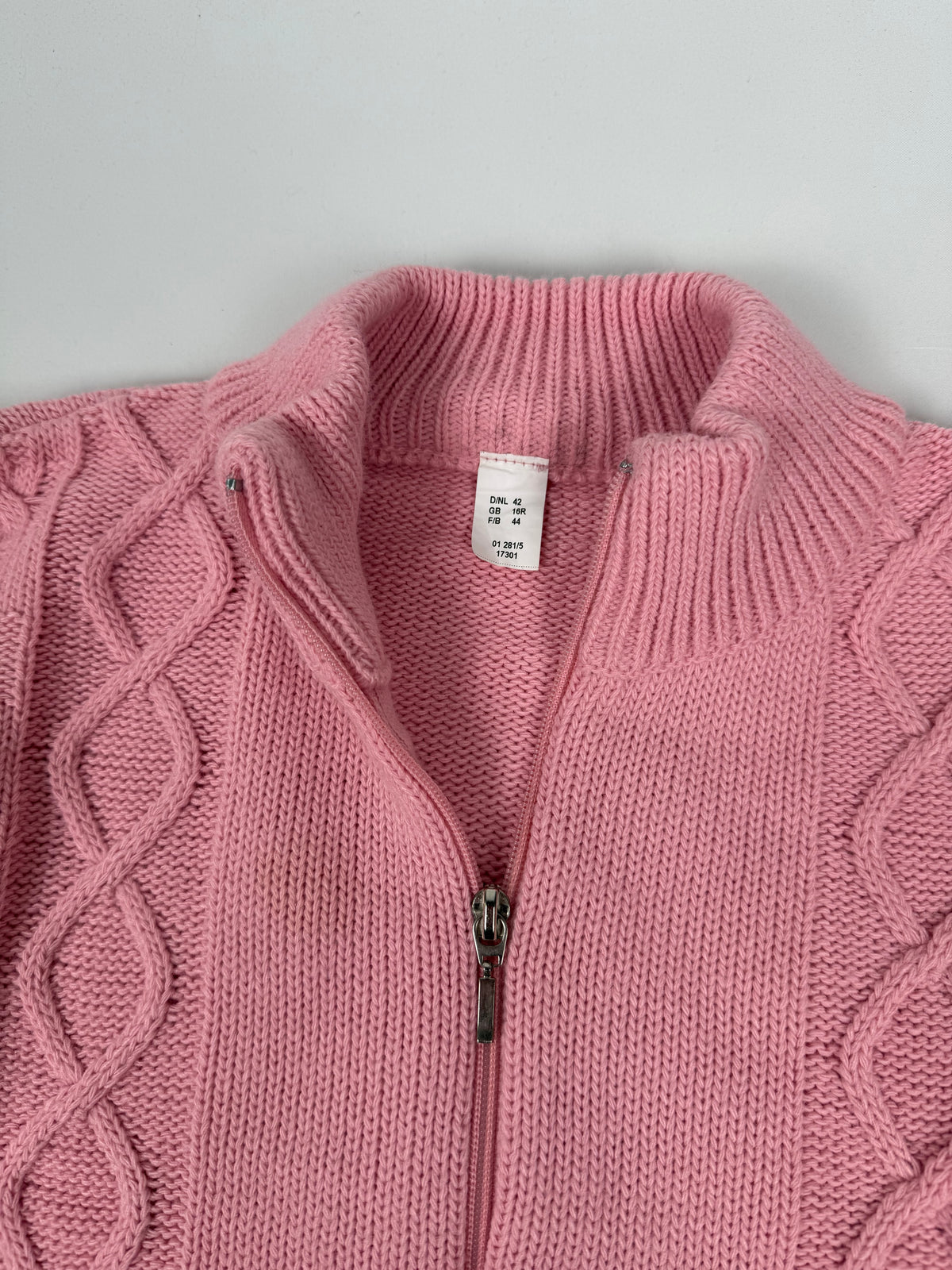 Pink zip up cardigan (XL)