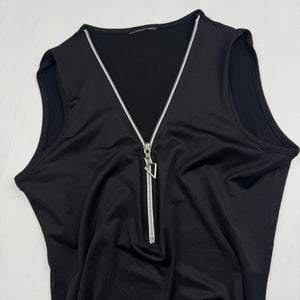 Black zip up tank top (S/M)