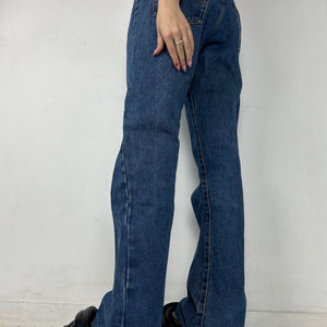 Blue denim low waist baggy pants (M)