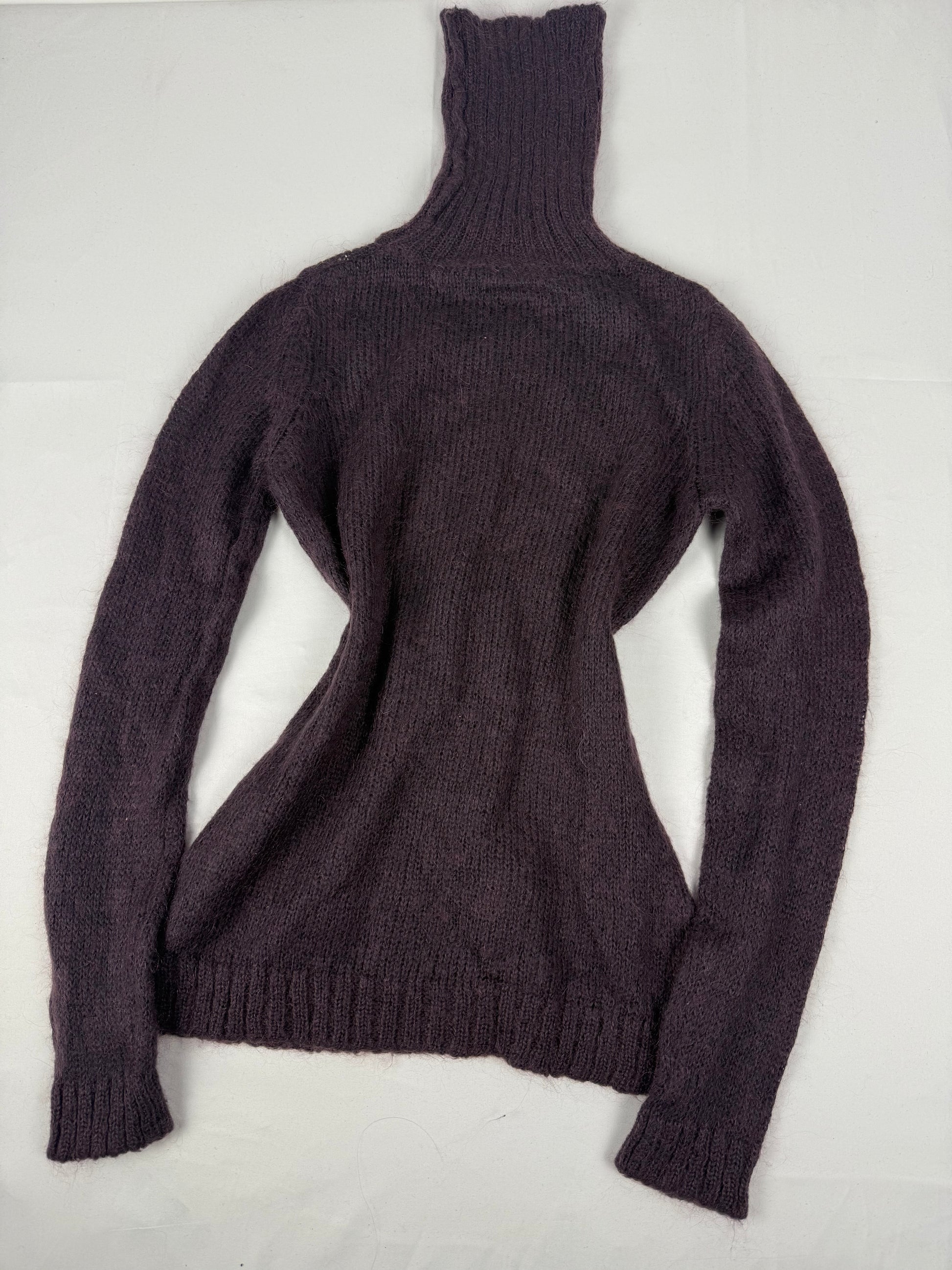 Purple mohair & wool turtleneck jumper (S)