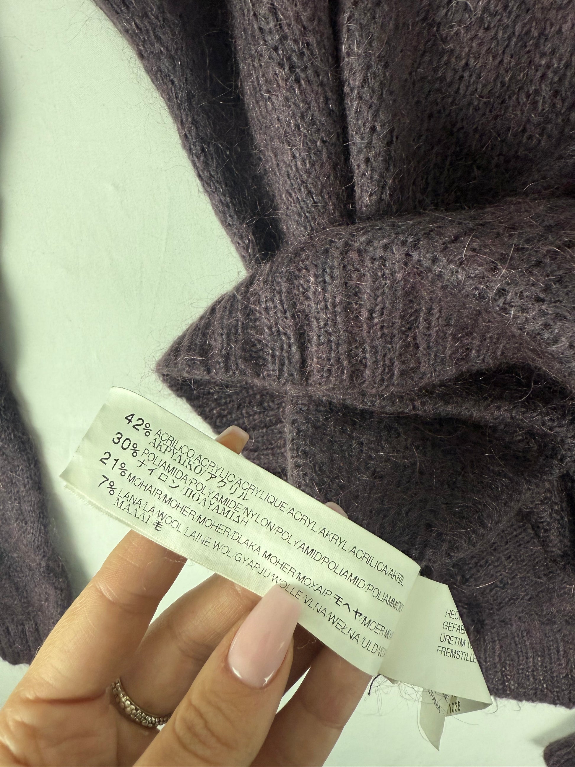 Purple mohair & wool turtleneck jumper (S)