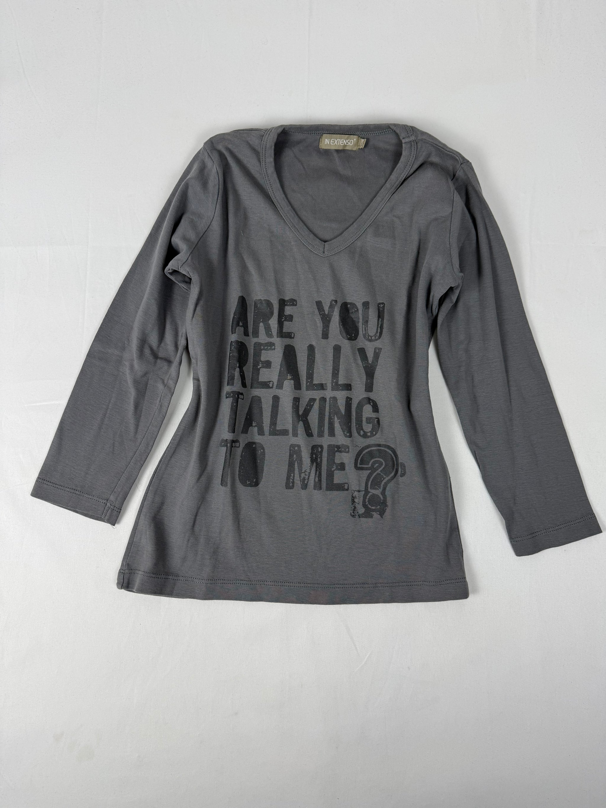 Graphic cotton long sleeves top (S)