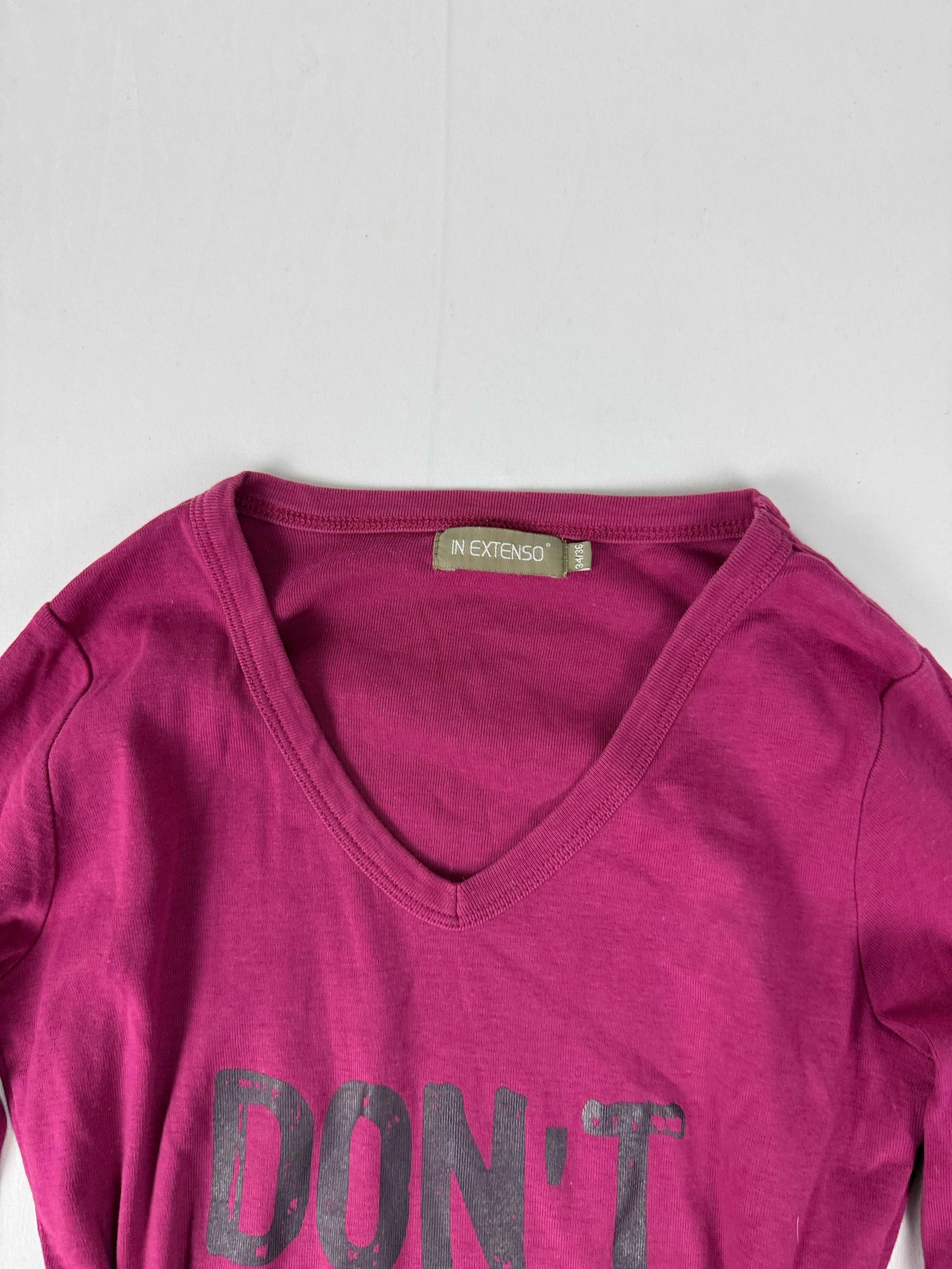 Graphic cotton long sleeves top (S)