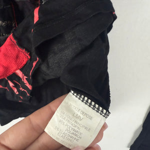 Black & red asymmetric graphic long sleeves top (XS/S)