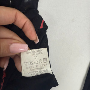 Black & red asymmetric graphic long sleeves top (XS/S)