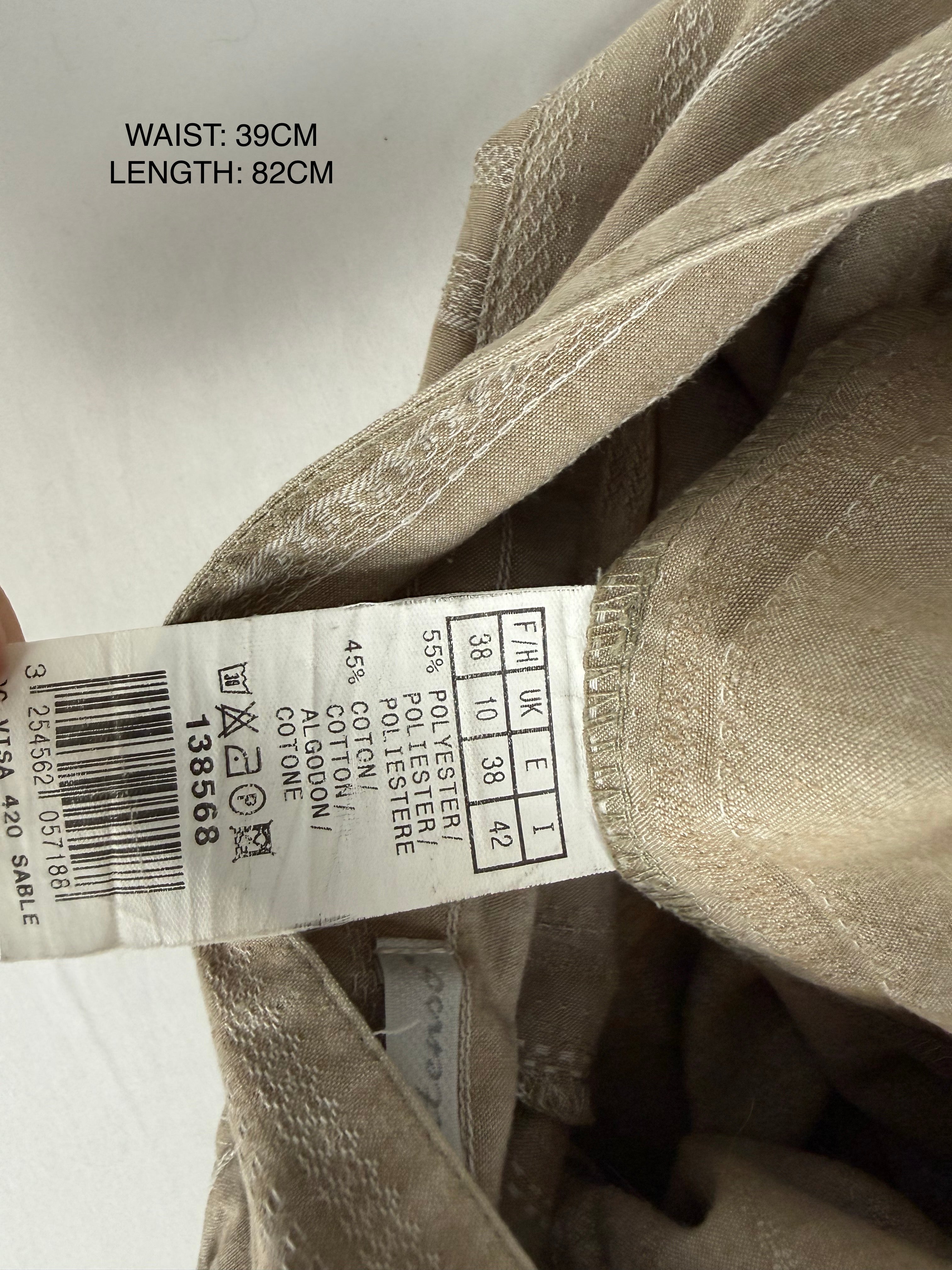 Beige cotton low rise capri pants (M)