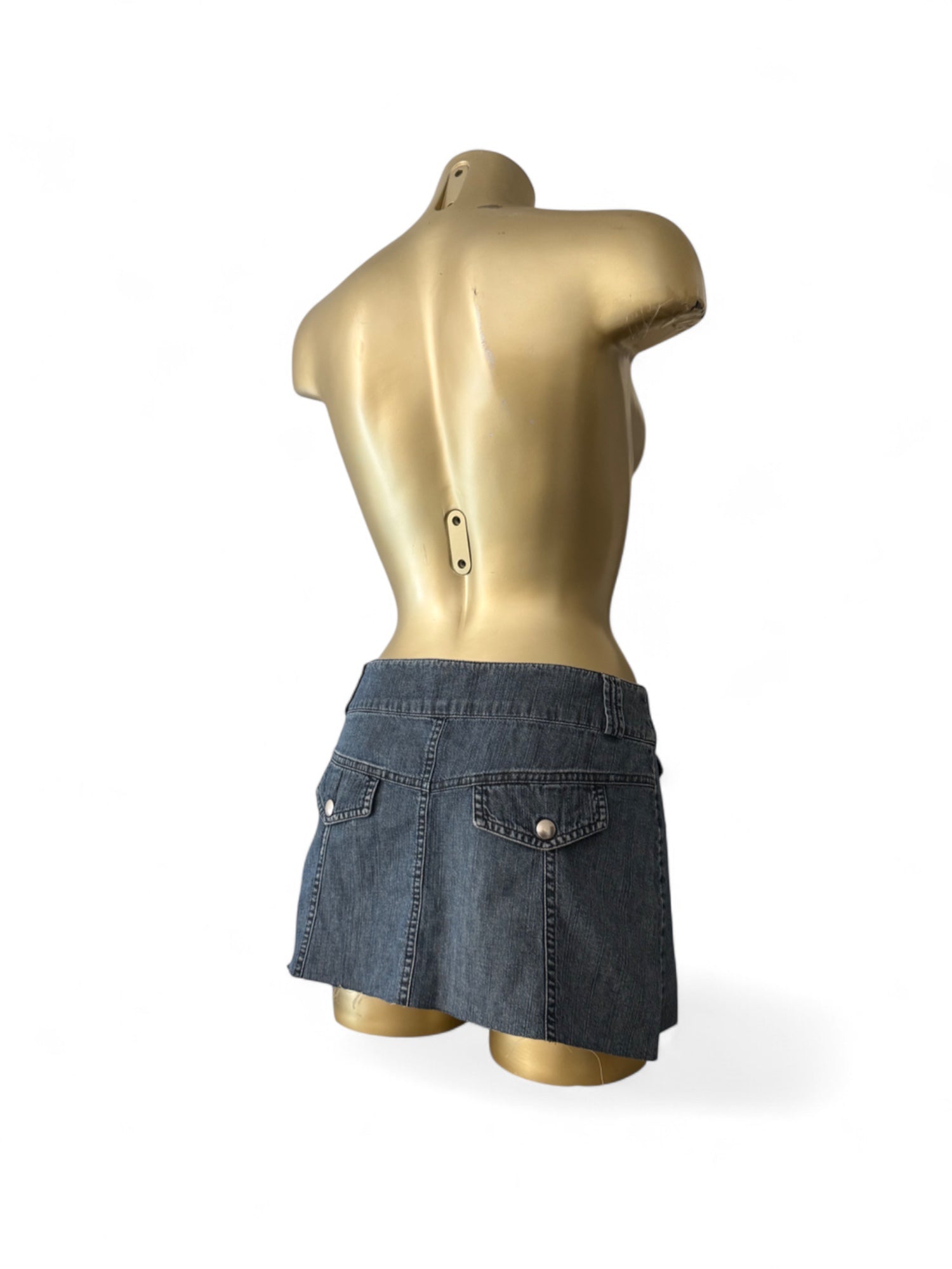 Blue denim low rise cargo mini skirt (S/M)