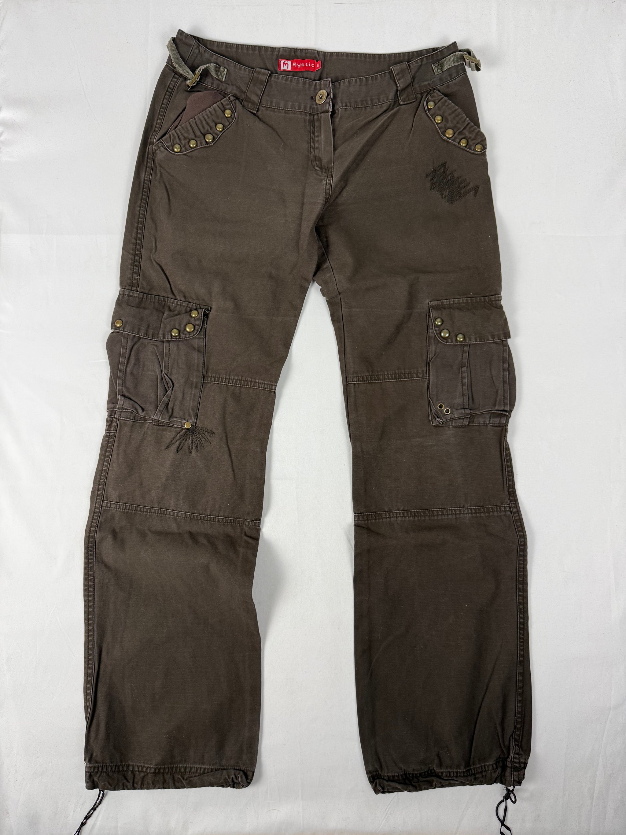 Brown low rise cargo baggy pants (M/L)