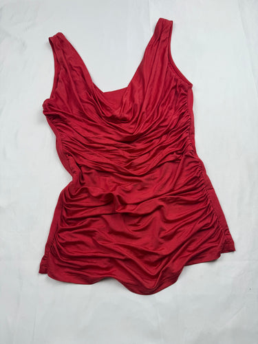 Red ruched lycra tight fit top (S/M)