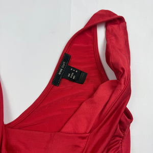 Red ruched lycra tight fit top (S/M)