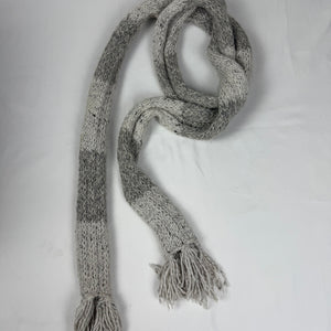 Grey crochet winter scarf