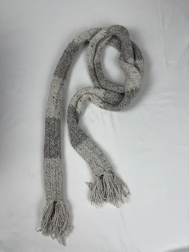 Grey crochet winter scarf