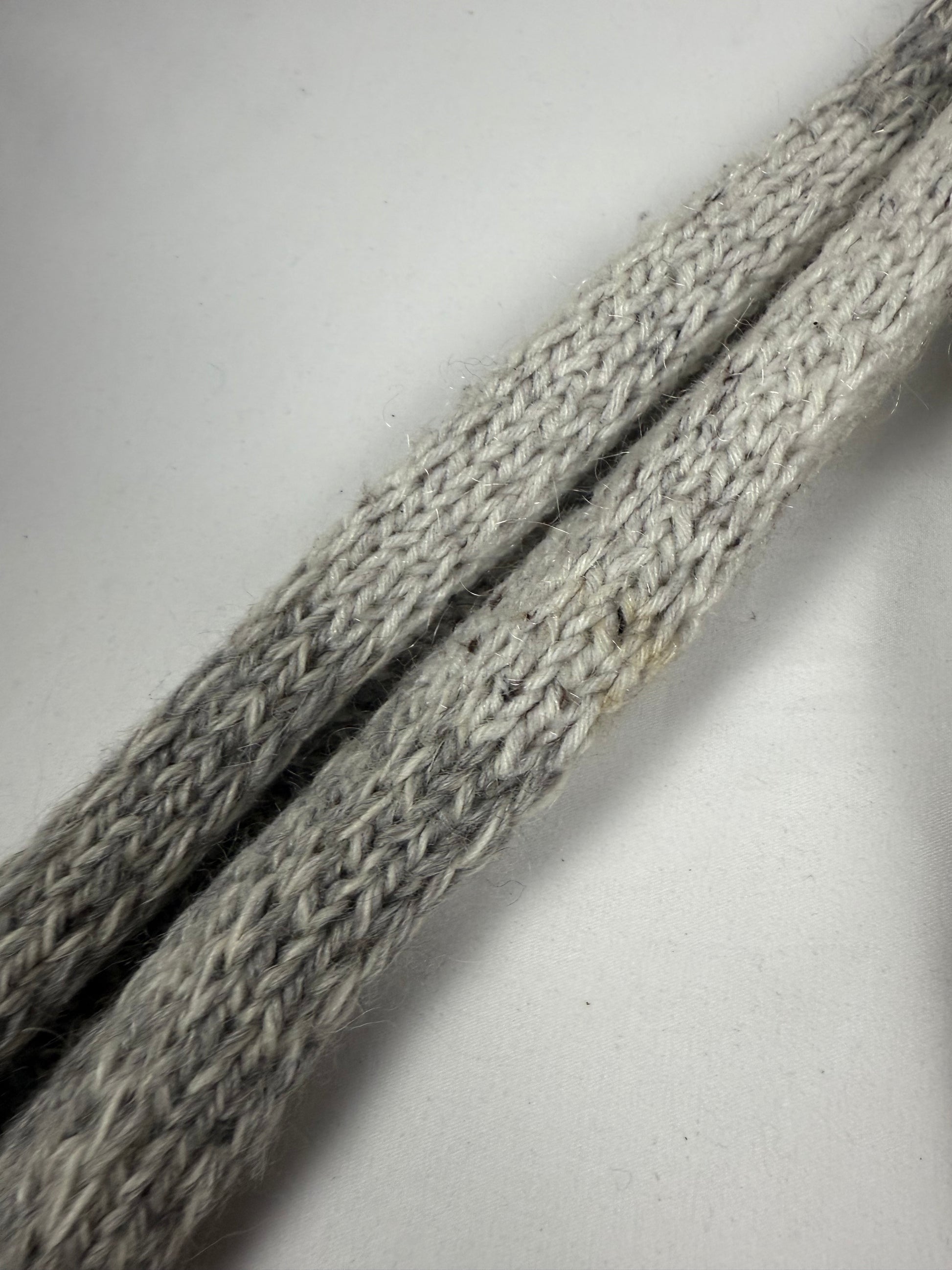 Grey crochet winter scarf