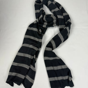 Grey striped winter scarf