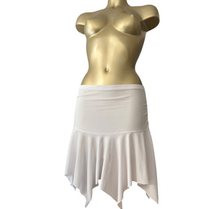 White 2 in 1 asymmetric mini skirt or tube top (S/M)