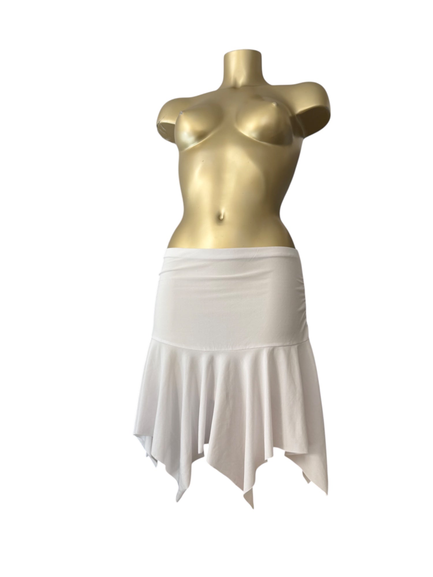 White 2 in 1 asymmetric mini skirt or tube top (S/M)