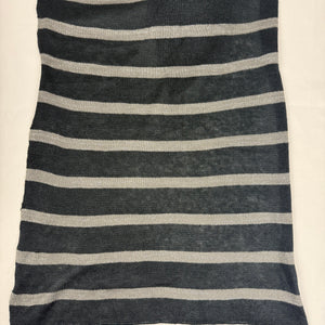 Grey striped winter scarf