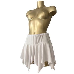 White 2 in 1 asymmetric mini skirt or tube top (S/M)