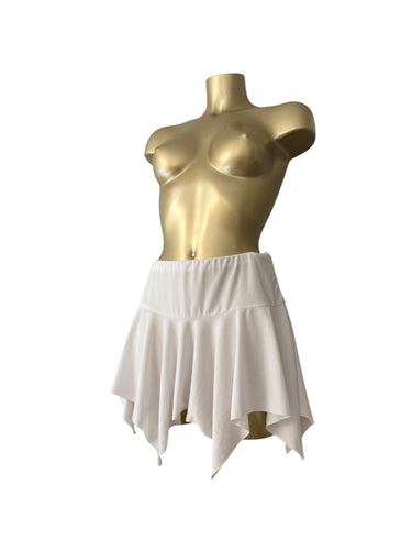 White 2 in 1 asymmetric mini skirt or tube top (S/M)