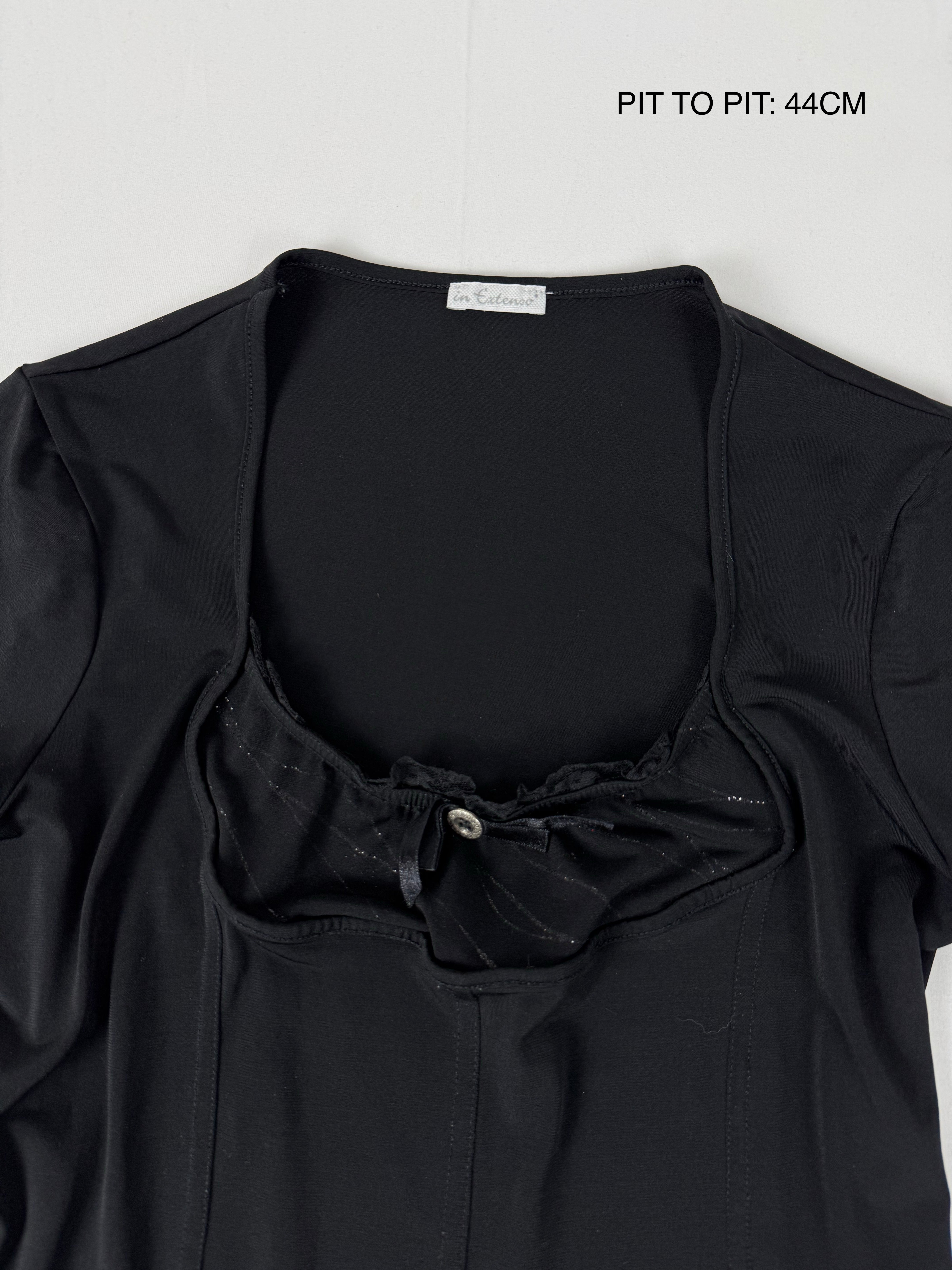 Black tight fit coquette tee (XL)