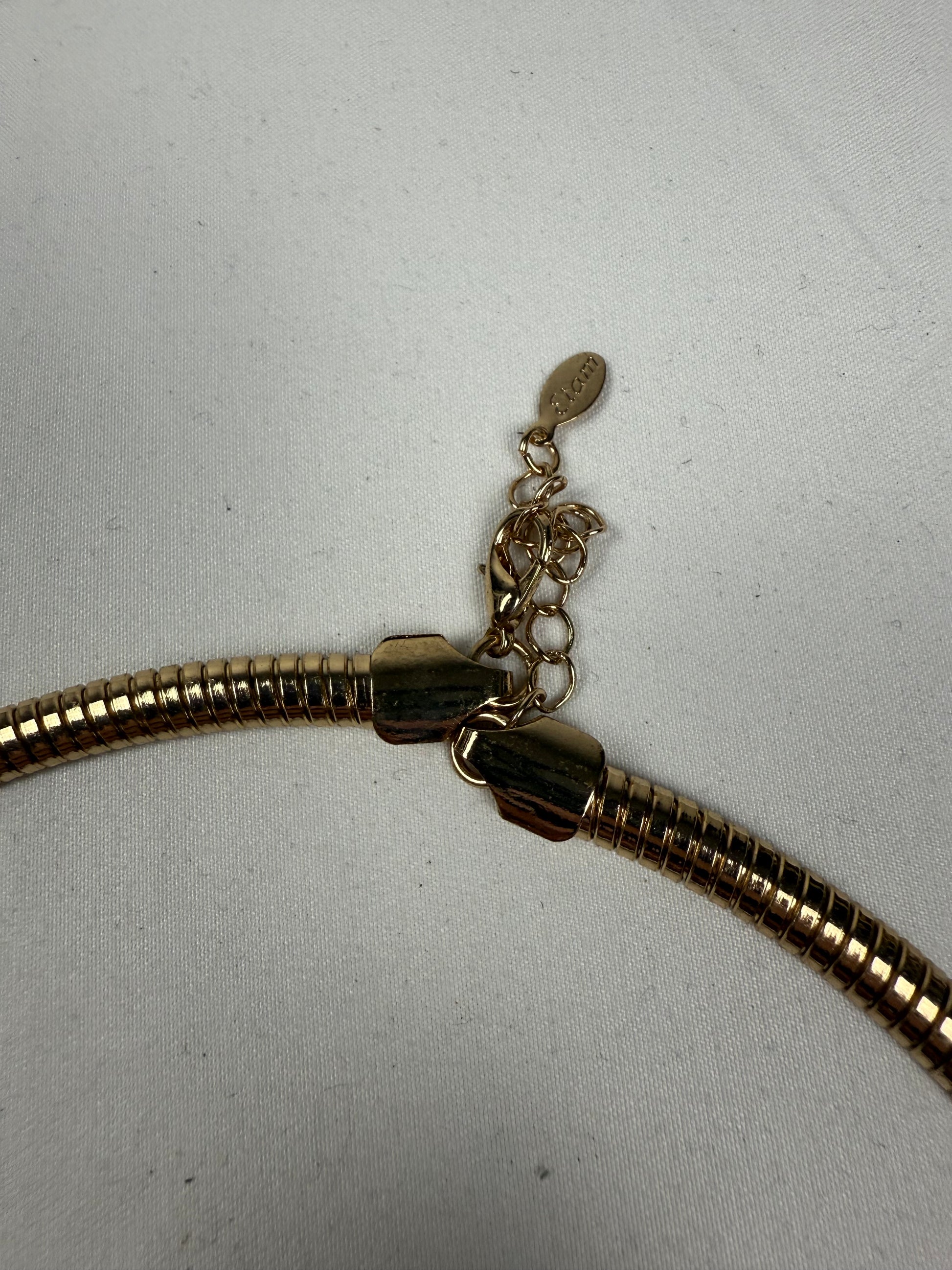 Vintage gold stainless steel choker necklace