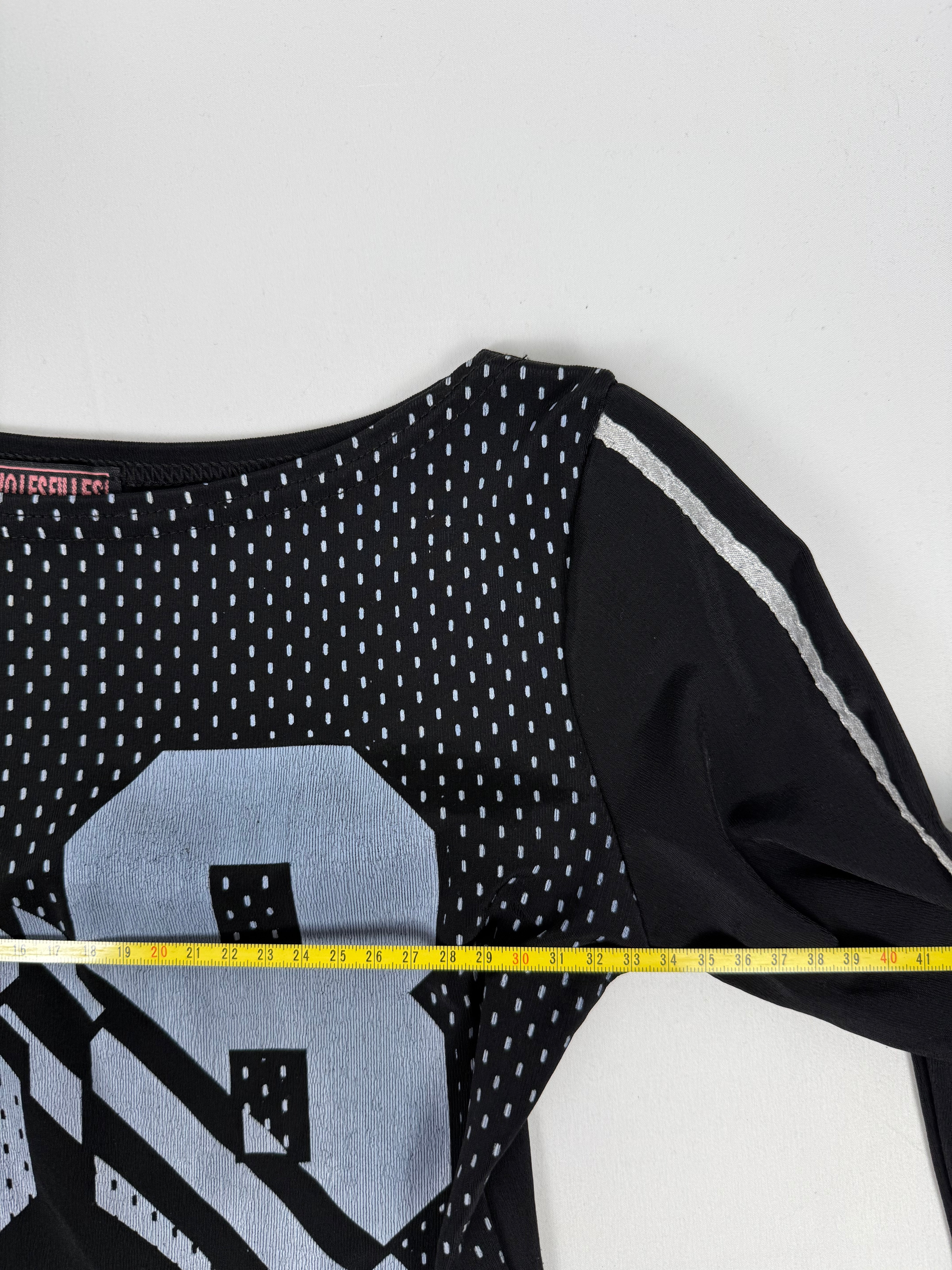 Black graphic long sleeves top (S)