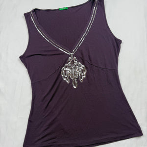 Purple sequins tank top (S/M)