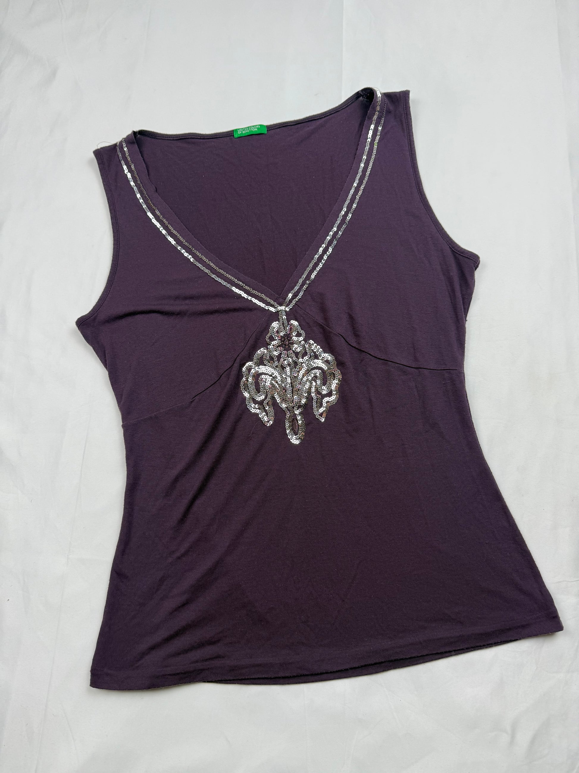 Purple sequins tank top (S/M)