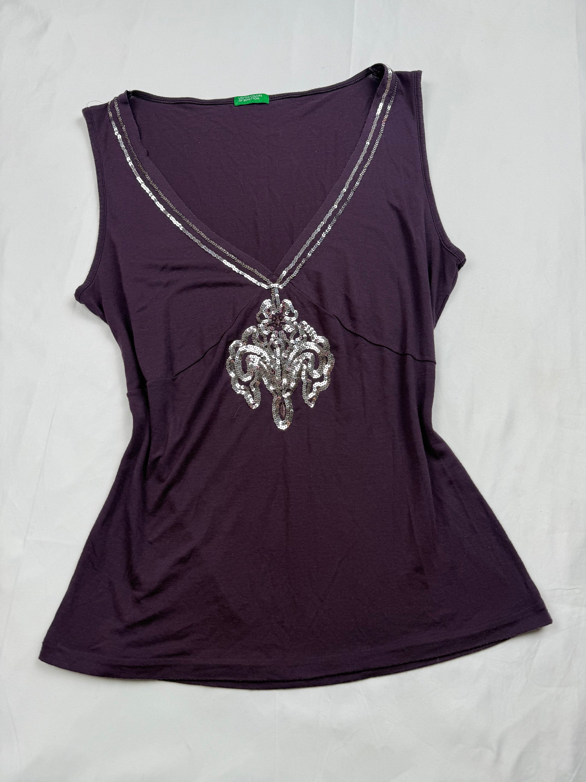 Purple sequins tank top (S/M)