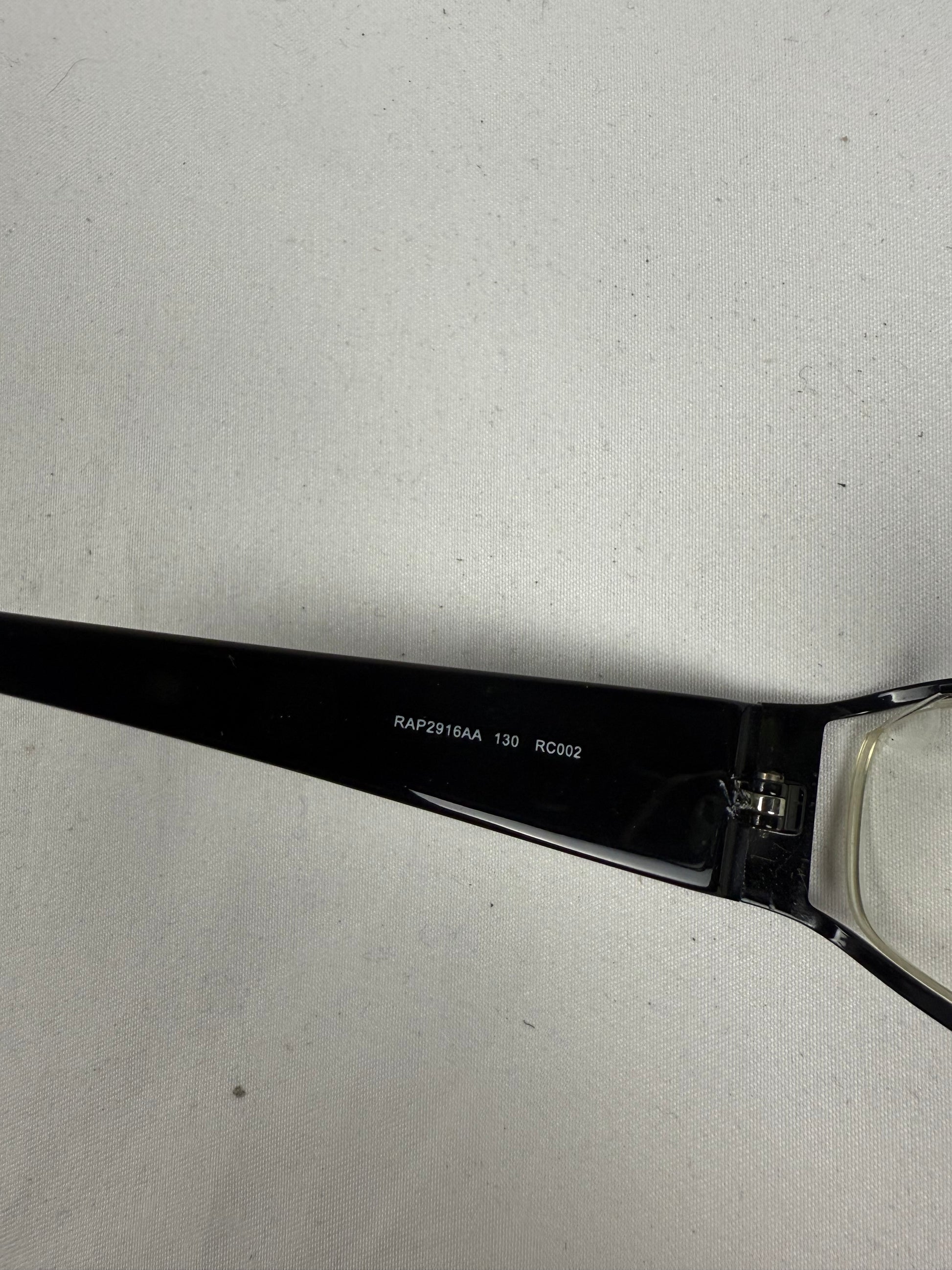 Black rhinestones logo 2000s office siren glasses (with prescription)