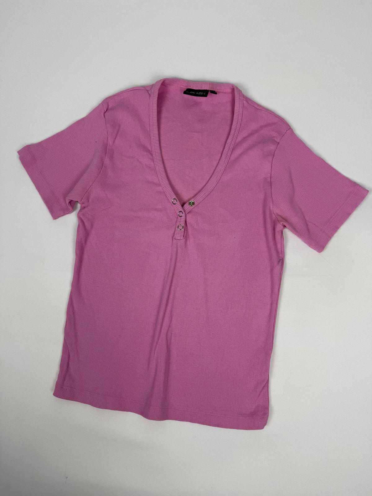 Pink ribbed cotton tee (L)