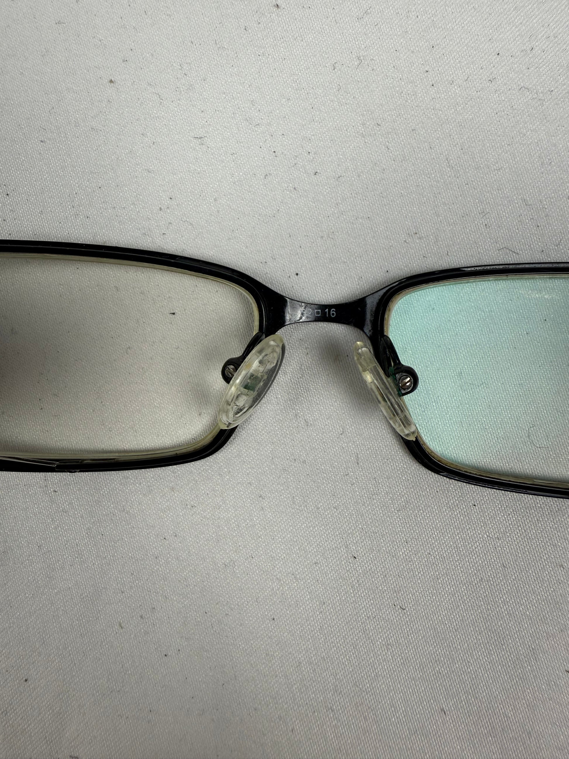 Black rhinestones logo 2000s office siren glasses (with prescription)