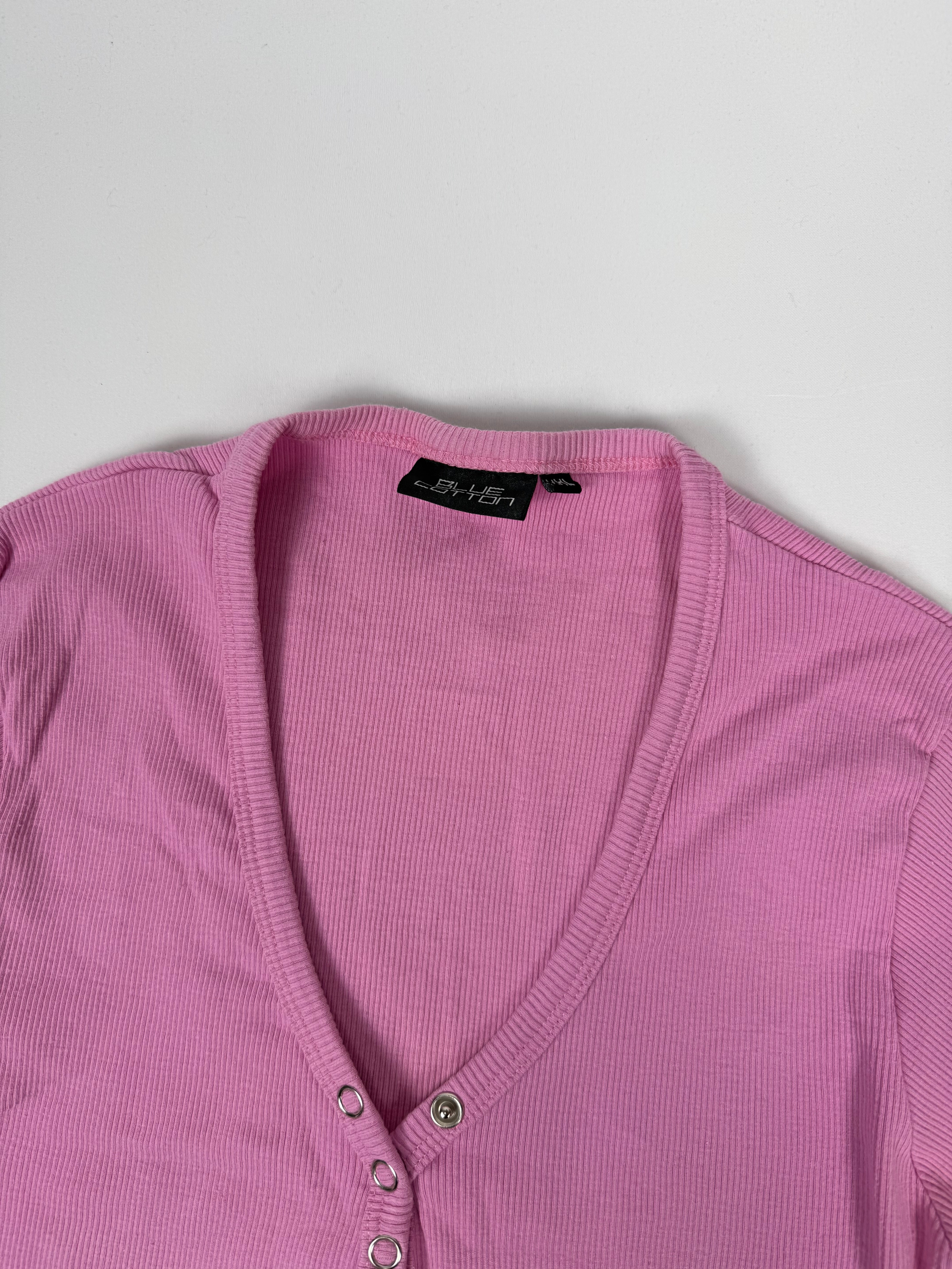 Pink ribbed cotton tee (L)