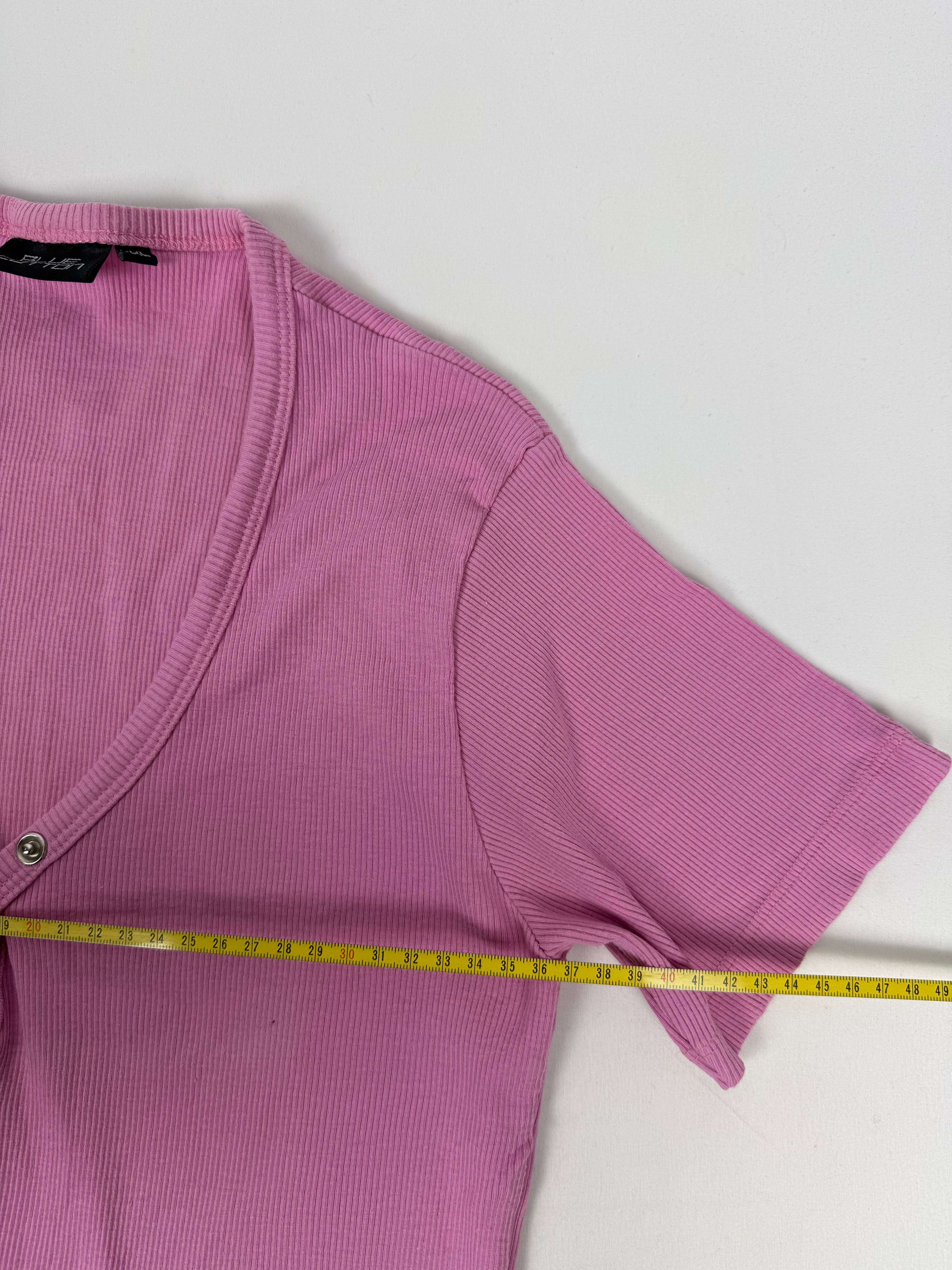 Pink ribbed cotton tee (L)