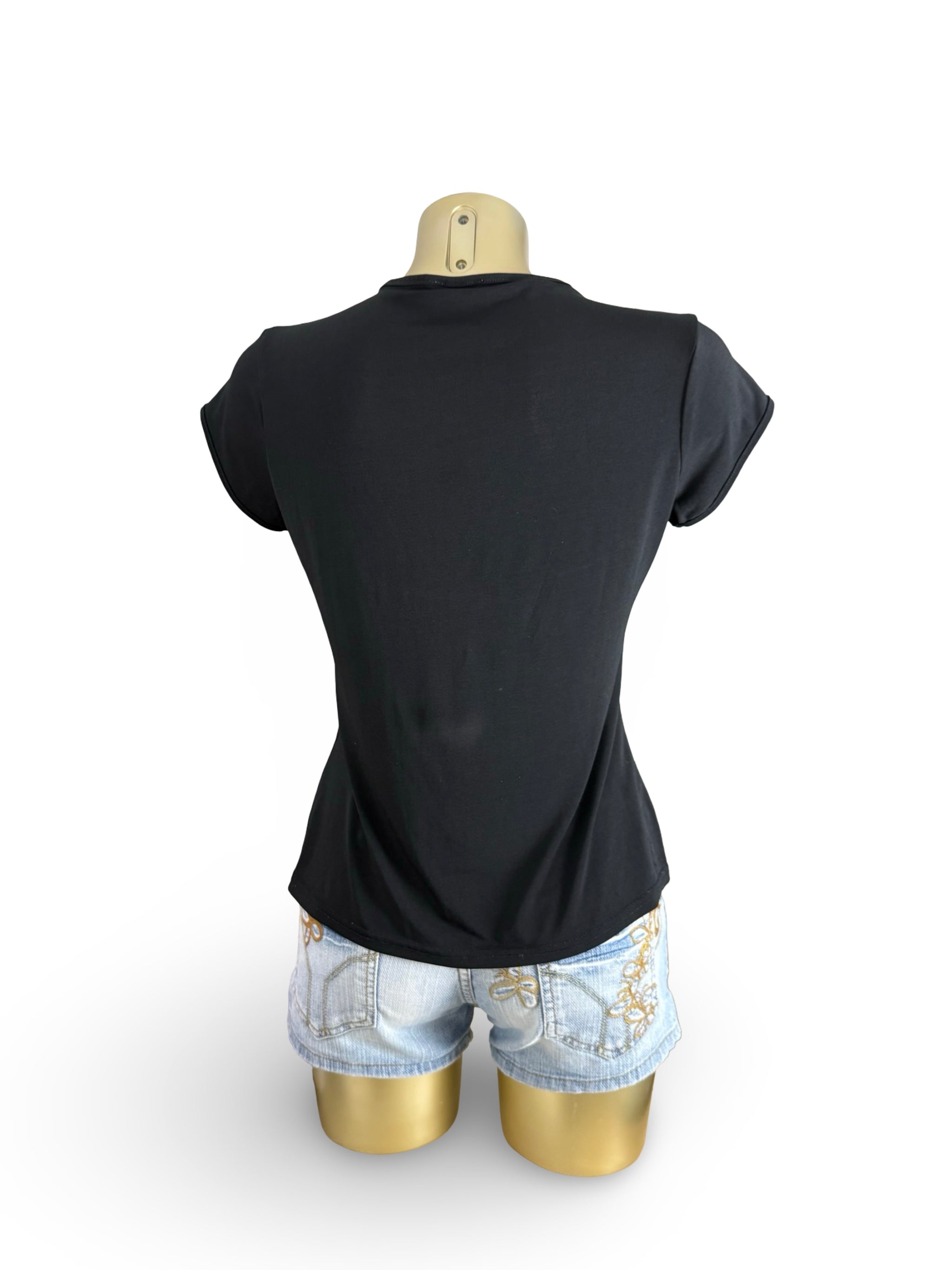 Black tight fit coquette tee (XL)