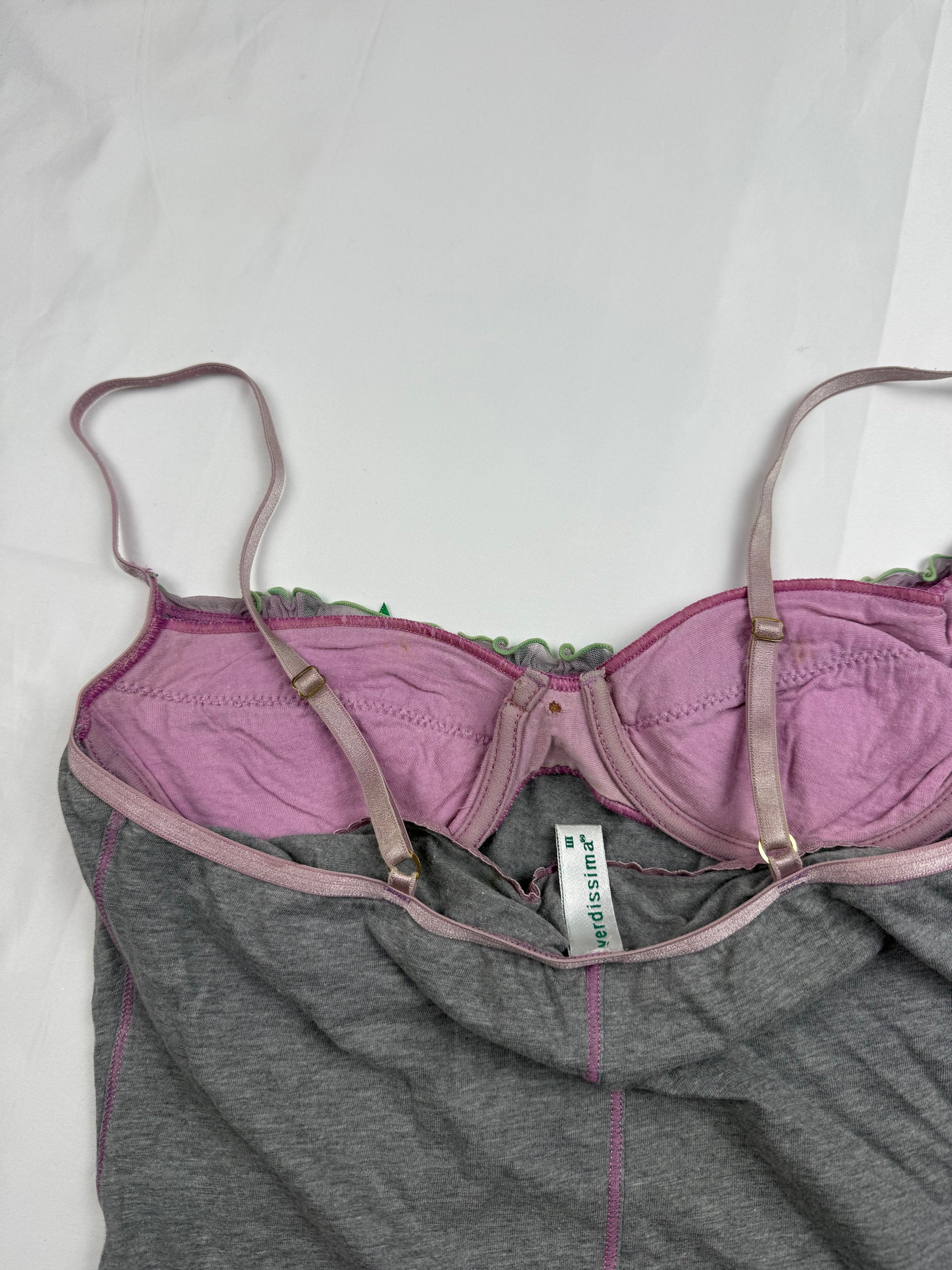 Grey bustier cami top (M)