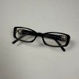 Black rhinestones logo 2000s office siren glasses (no prescription)