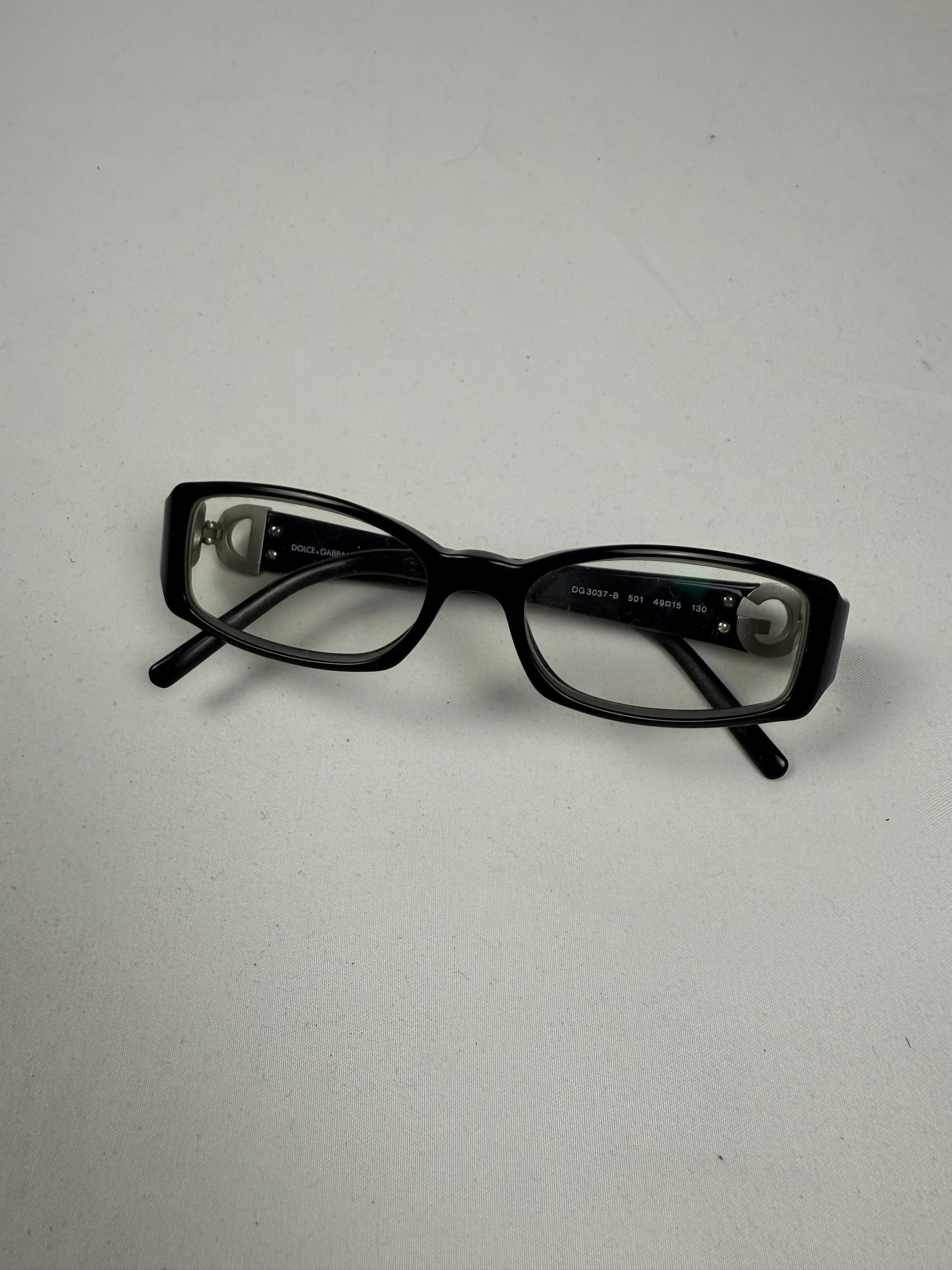 Black rhinestones logo 2000s office siren glasses (no prescription)