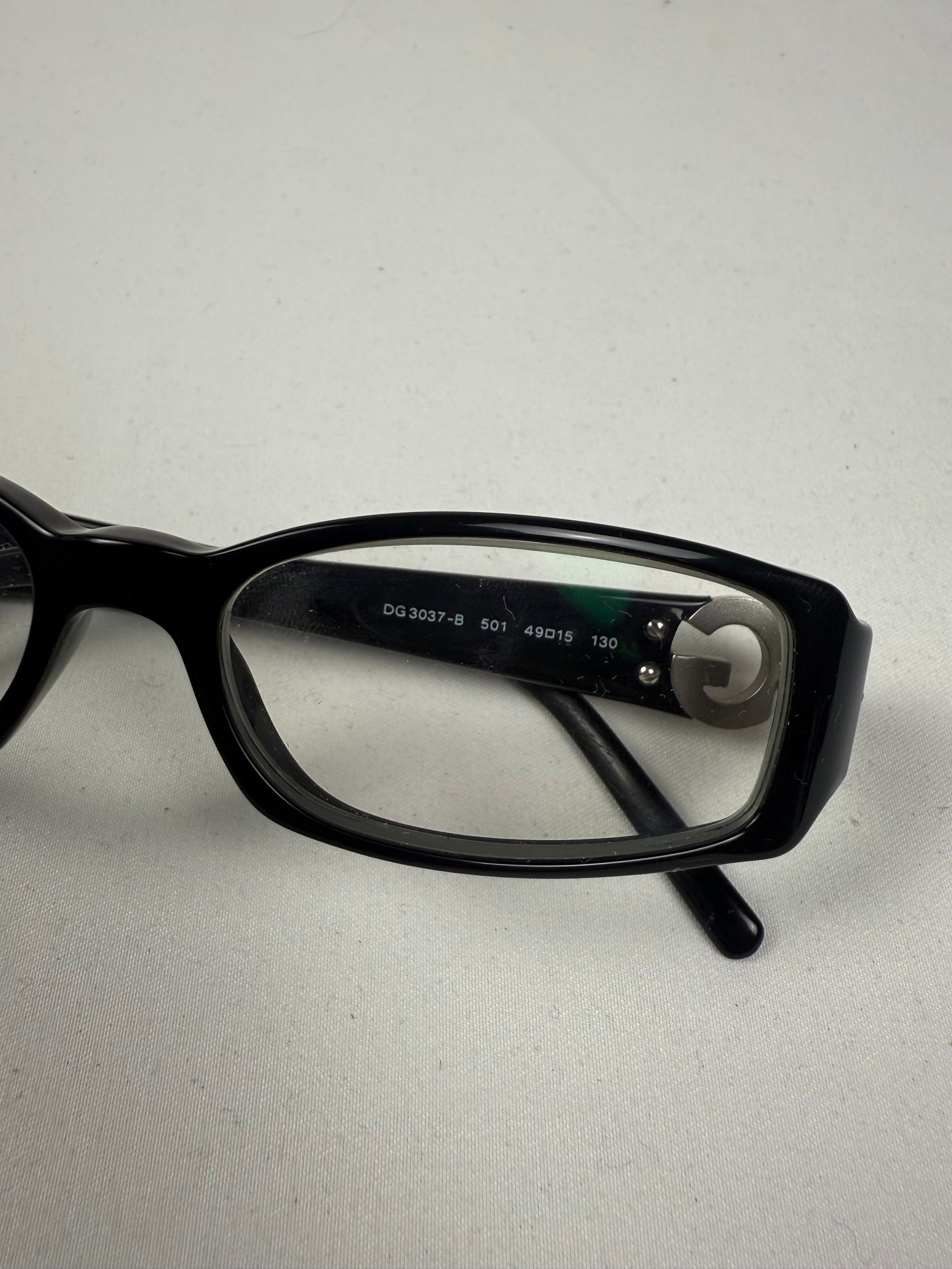 Black rhinestones logo 2000s office siren glasses (no prescription)