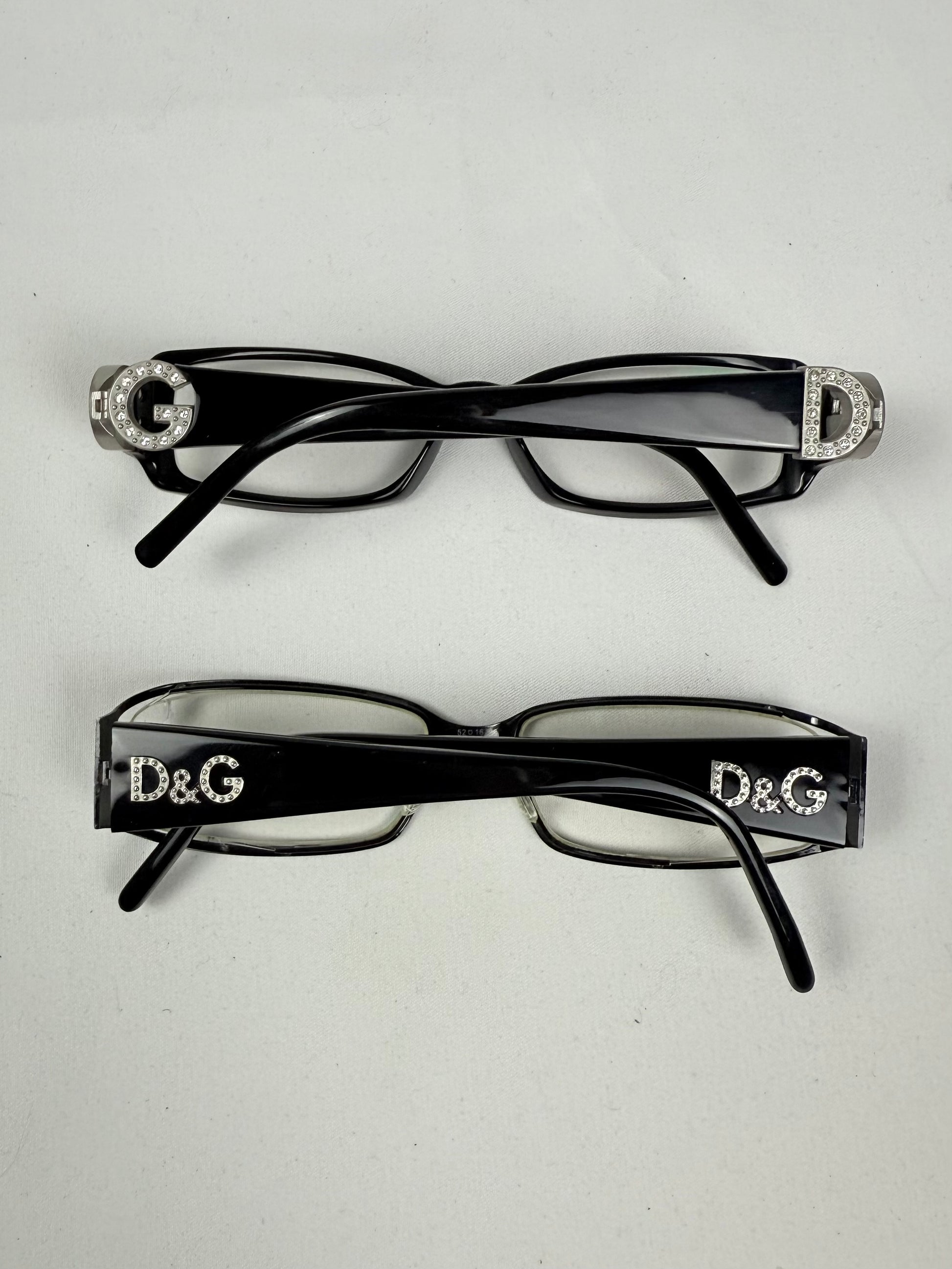 Black rhinestones logo 2000s office siren glasses (no prescription)