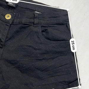 Black denim low rise mini short (S)