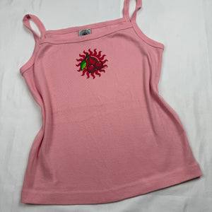 Pink cherry 100% cotton logo cami top (M)