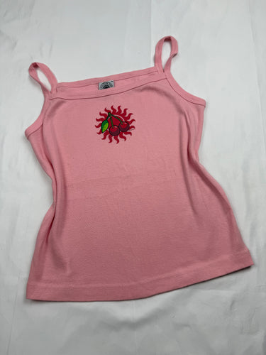 Pink cherry 100% cotton logo cami top (M)