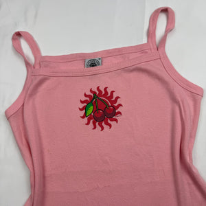 Pink cherry 100% cotton logo cami top (M)