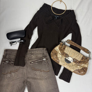 Beige small shoulder bag (27x16cm)