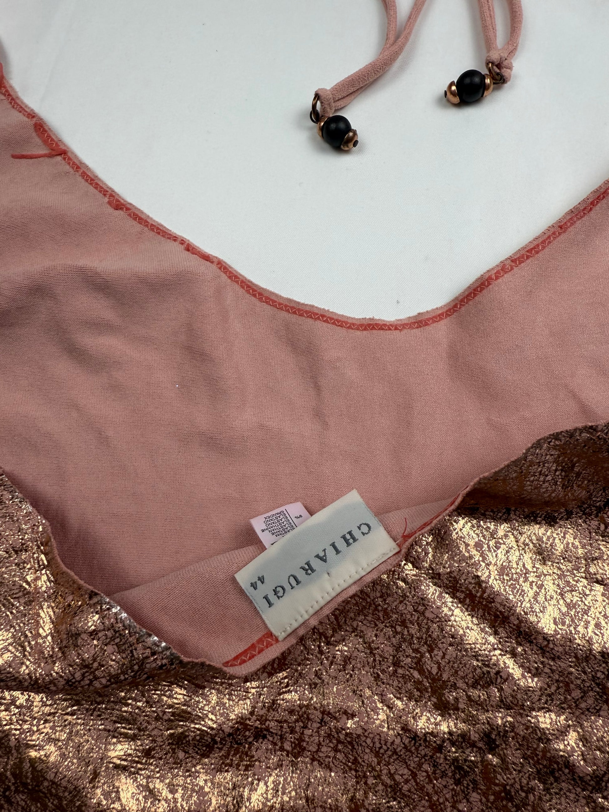 Baby pink shinning halter top (M)