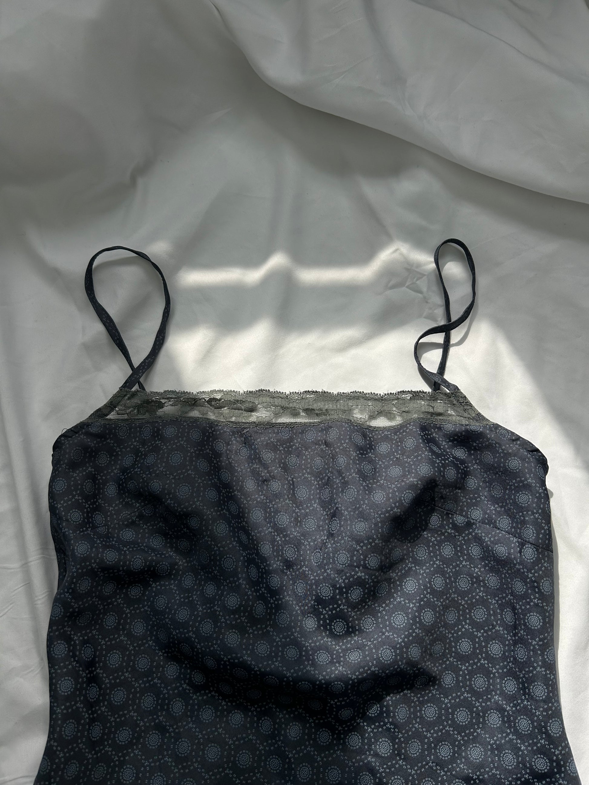Grey silky babydoll cami top (S/M)