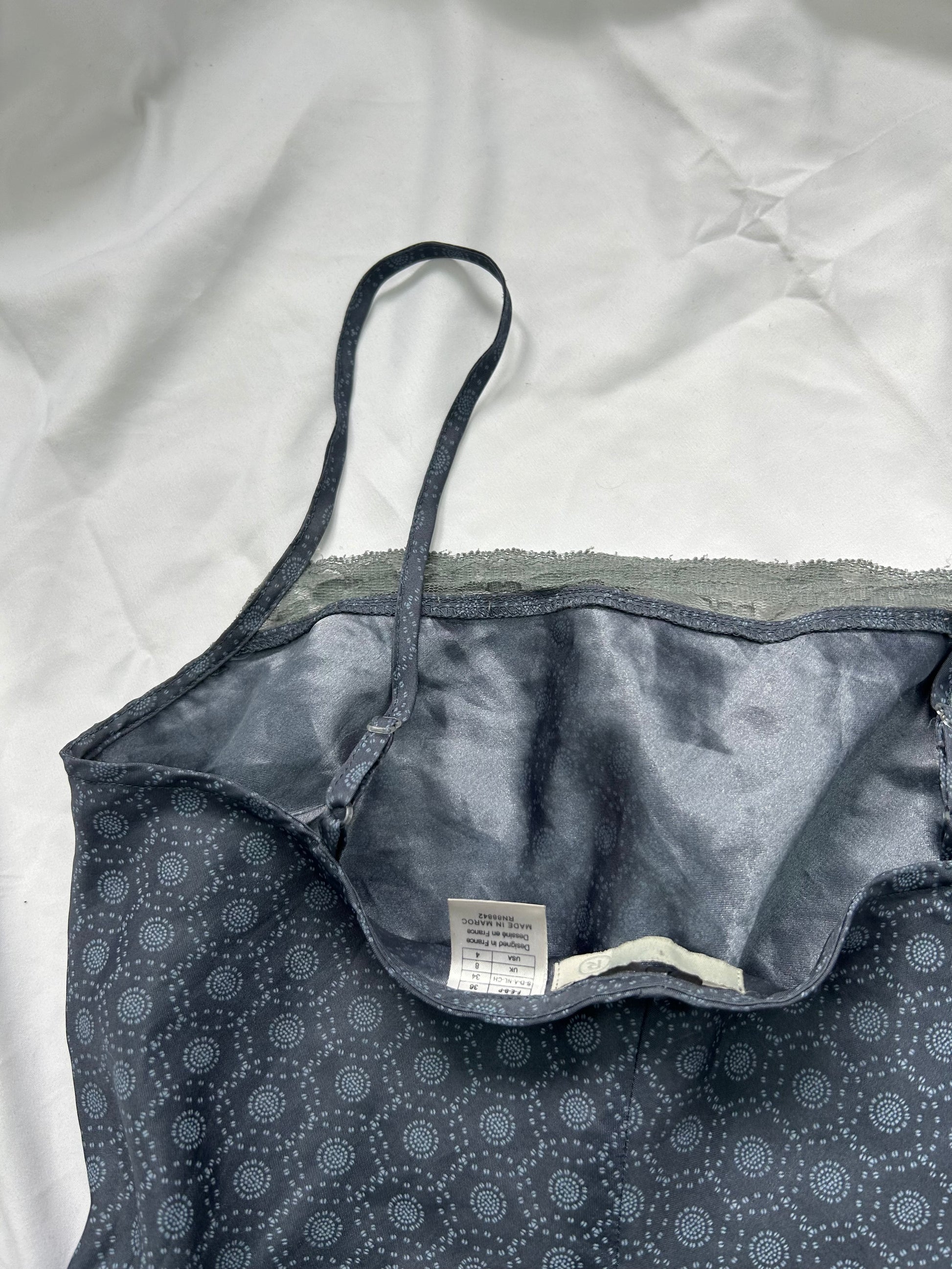 Grey silky babydoll cami top (S/M)