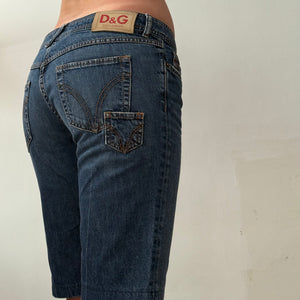 Blue denim low waist jorts (S/M)